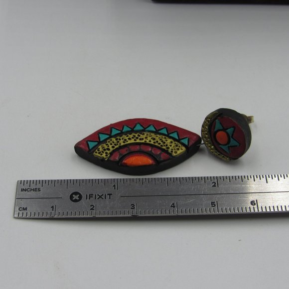 Sterling Silver Weird Tribal Style Dangle Earrings - Picture 4 of 5